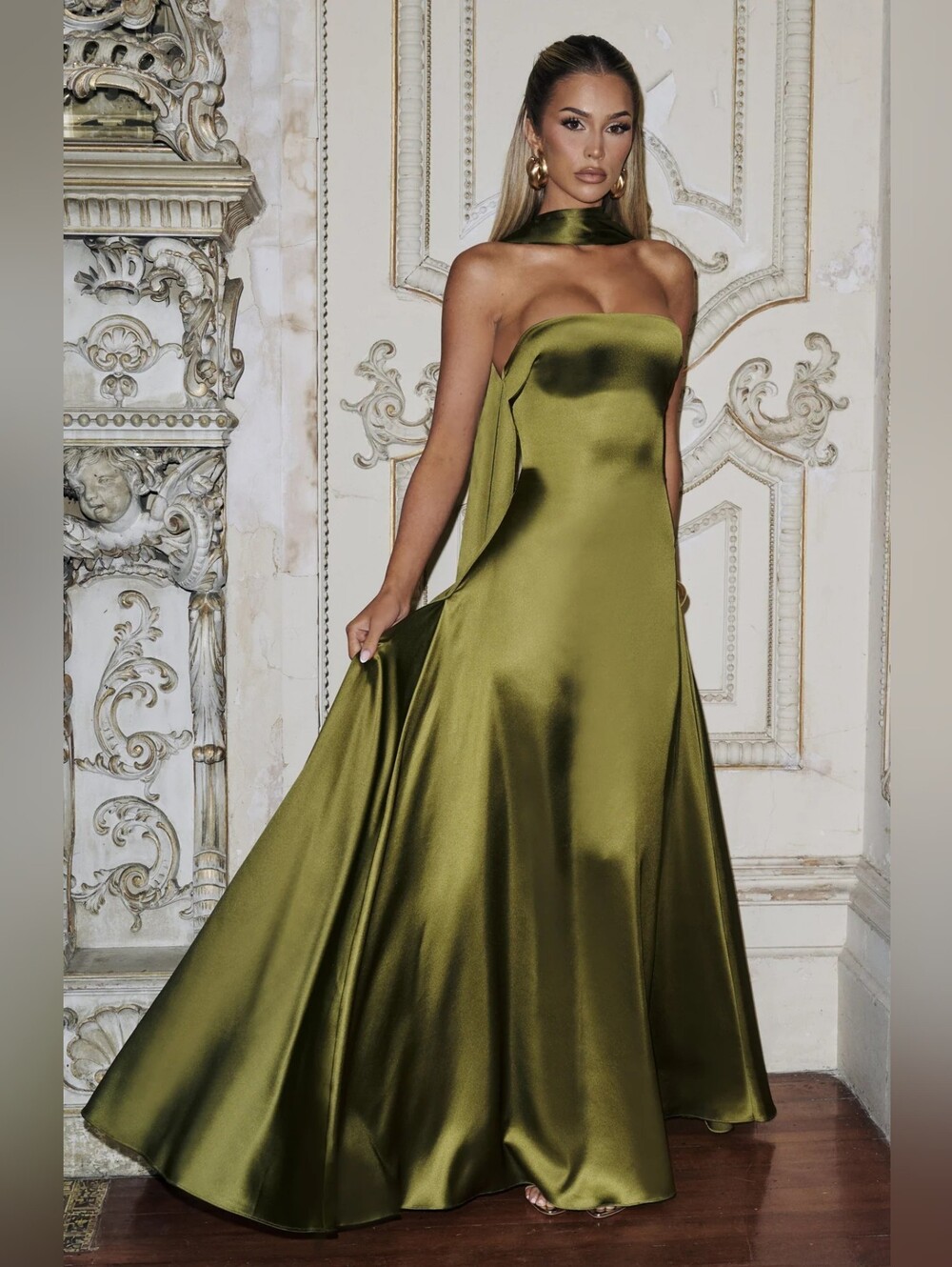 Vestido largo Morven - Verde oliva BABYBOO NWT $180